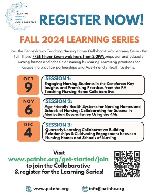 December 4th Fall Learning Series for the Teaching Nursing Home Collaborative